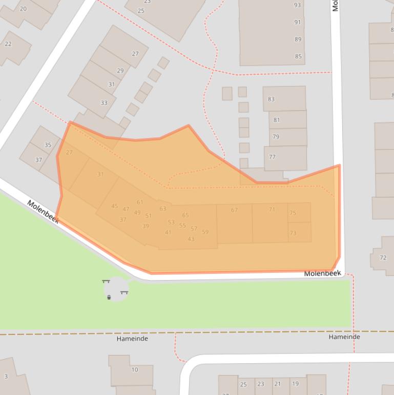 Kaart van postcodegebied 7371SV.