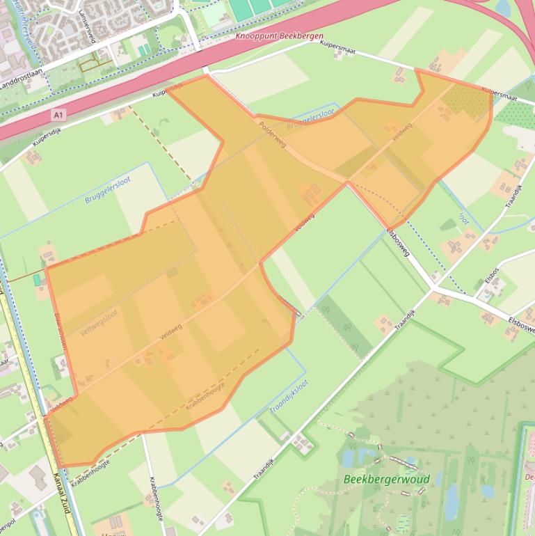 Kaart van postcodegebied 7381AT.