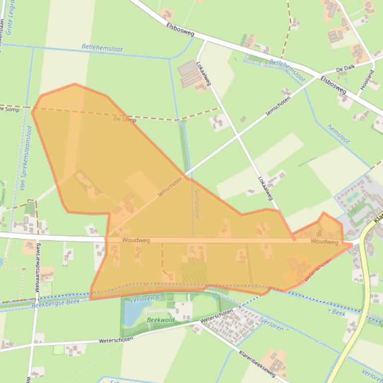 Kaart van postcodegebied 7381BB.