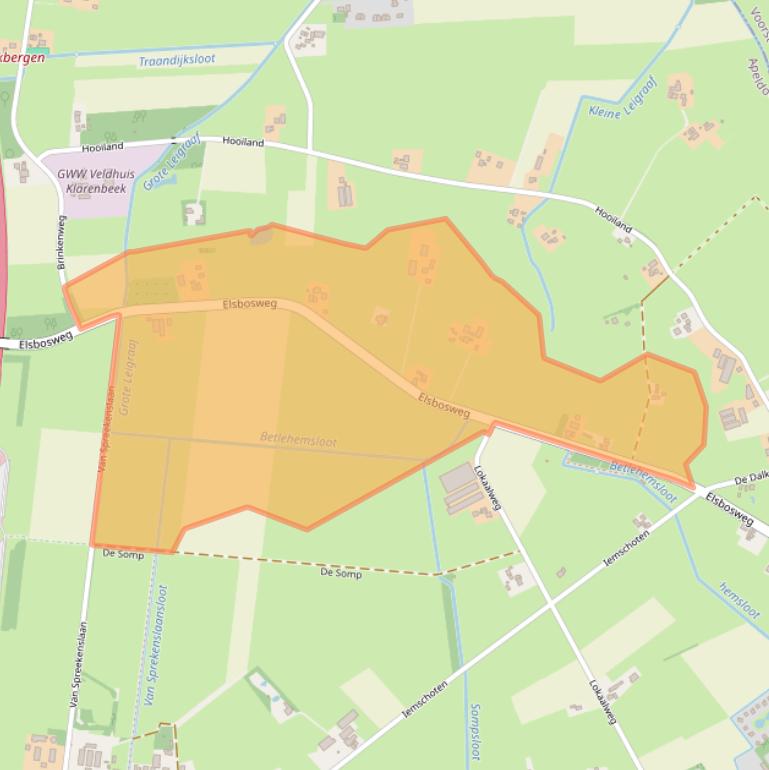 Kaart van postcodegebied 7381BH.