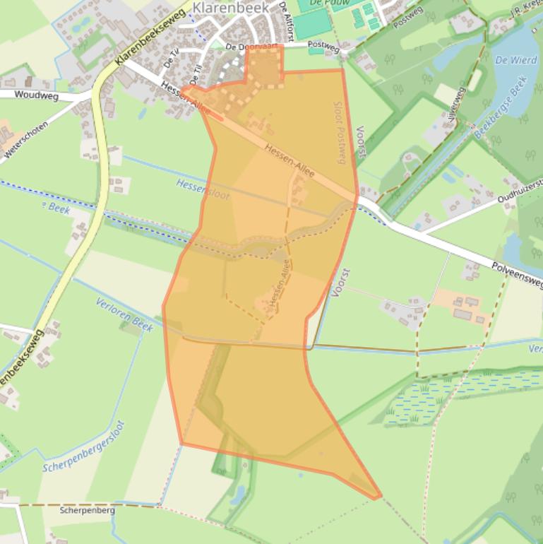 Kaart van postcodegebied 7381CB.