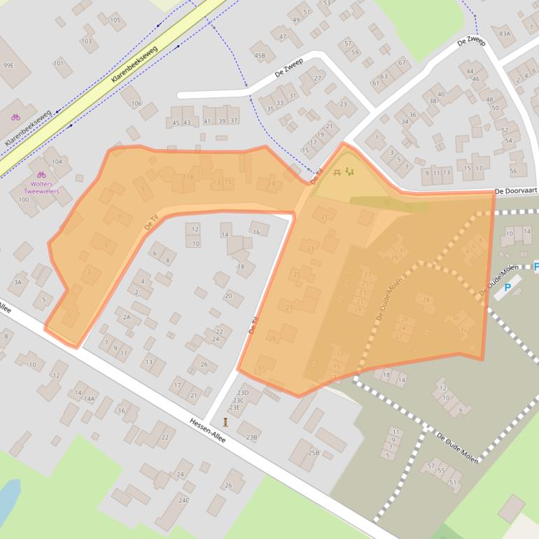 Kaart van postcodegebied 7381CC.