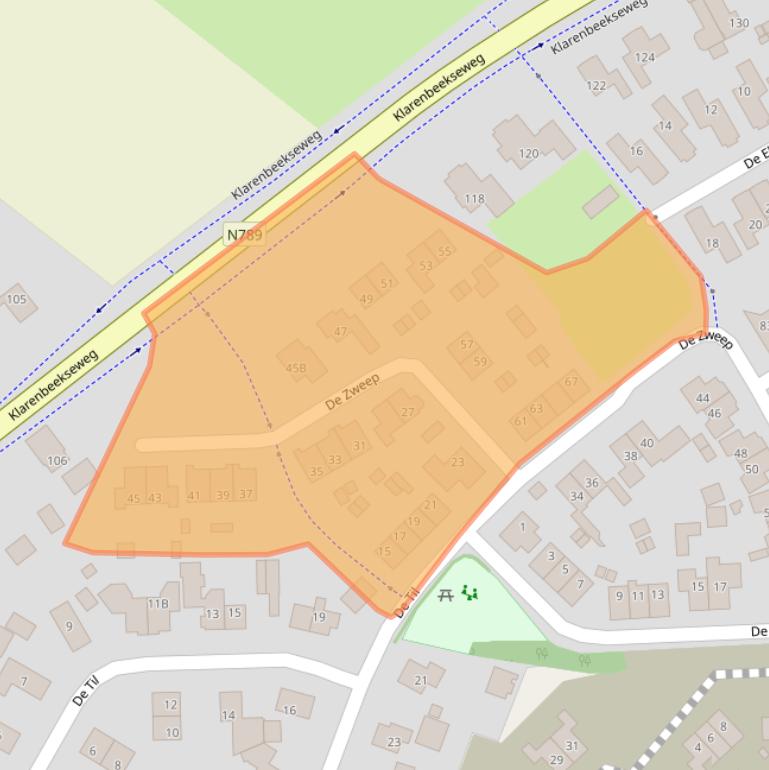 Kaart van postcodegebied 7381CG.