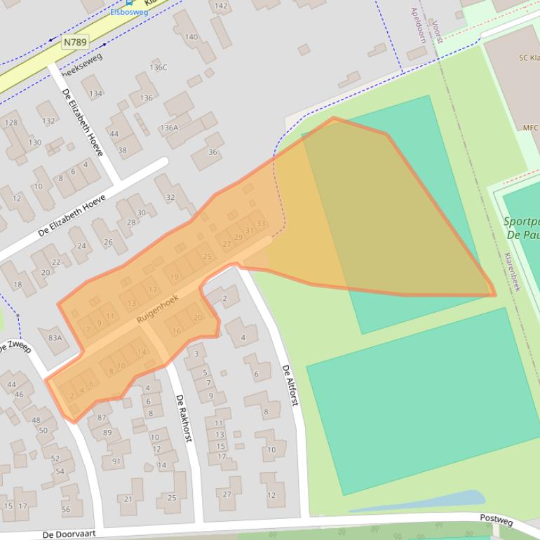 Kaart van postcodegebied 7381CP.