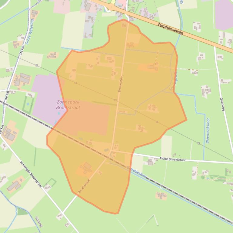 Kaart van postcodegebied 7382AB.