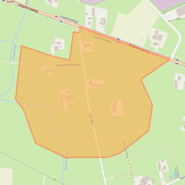 Kaart van postcodegebied 7382AN.