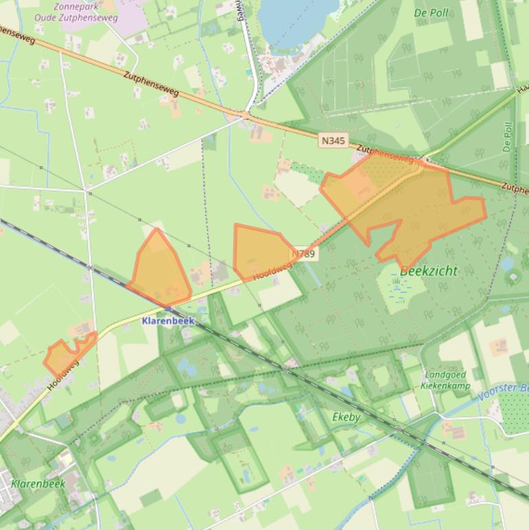 Kaart van postcodegebied 7382BH.