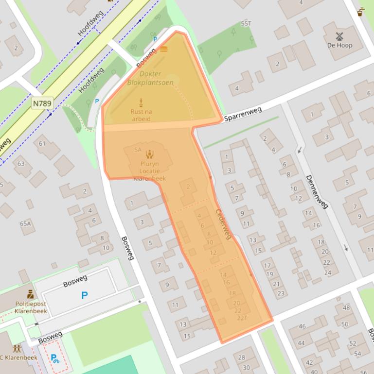 Kaart van postcodegebied 7382CB.