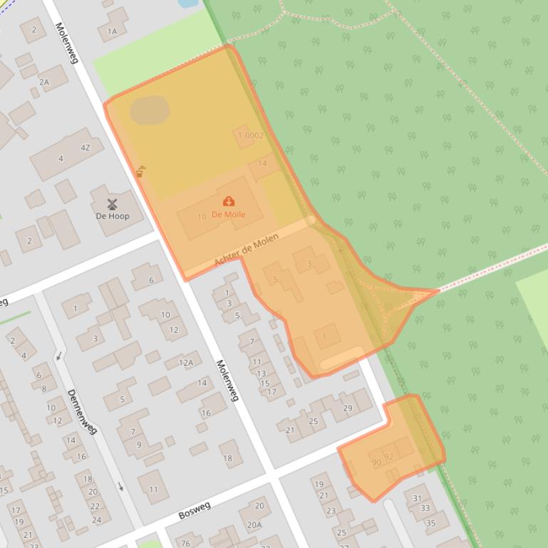 Kaart van postcodegebied 7382CE.