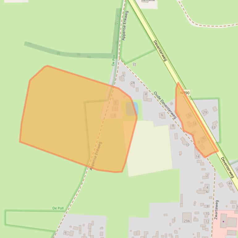 Kaart van postcodegebied 7383AC.