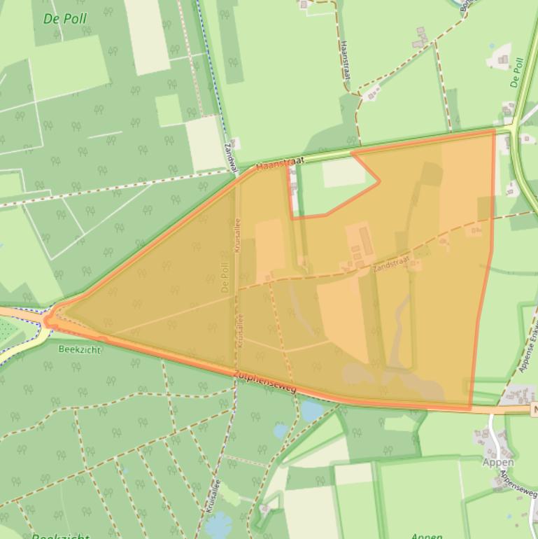 Kaart van postcodegebied 7383AH.