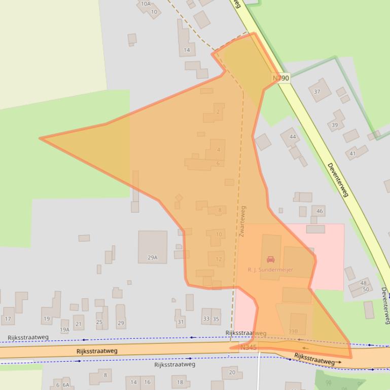 Kaart van postcodegebied 7383AK.