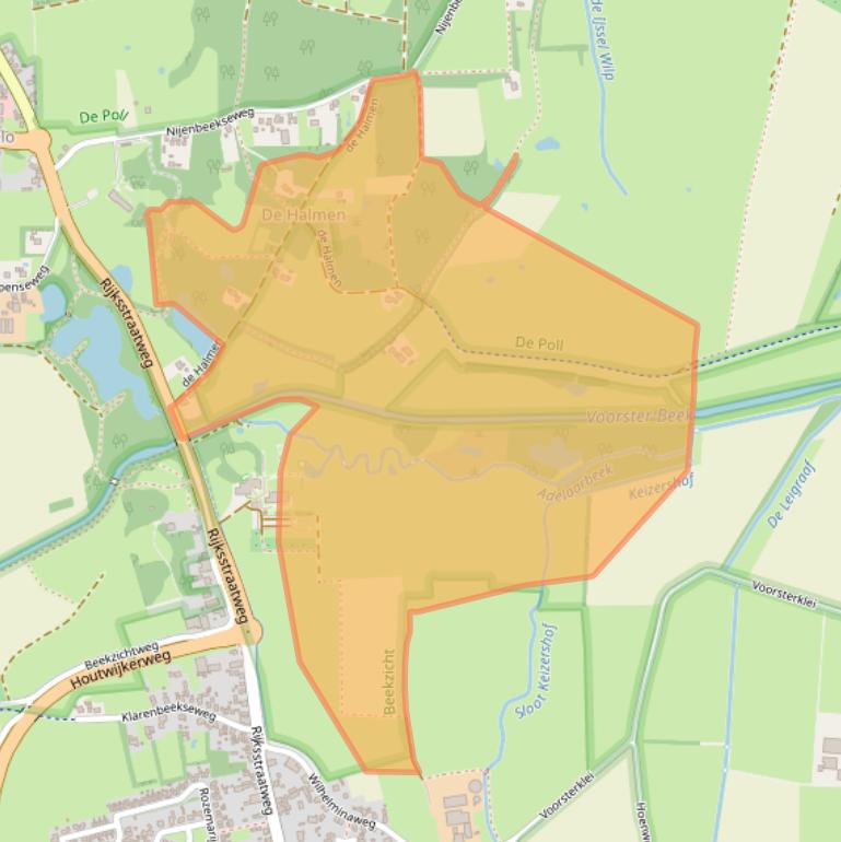 Kaart van postcodegebied 7383BG.