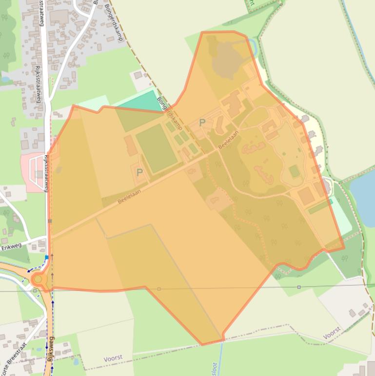 Kaart van postcodegebied 7383BH.