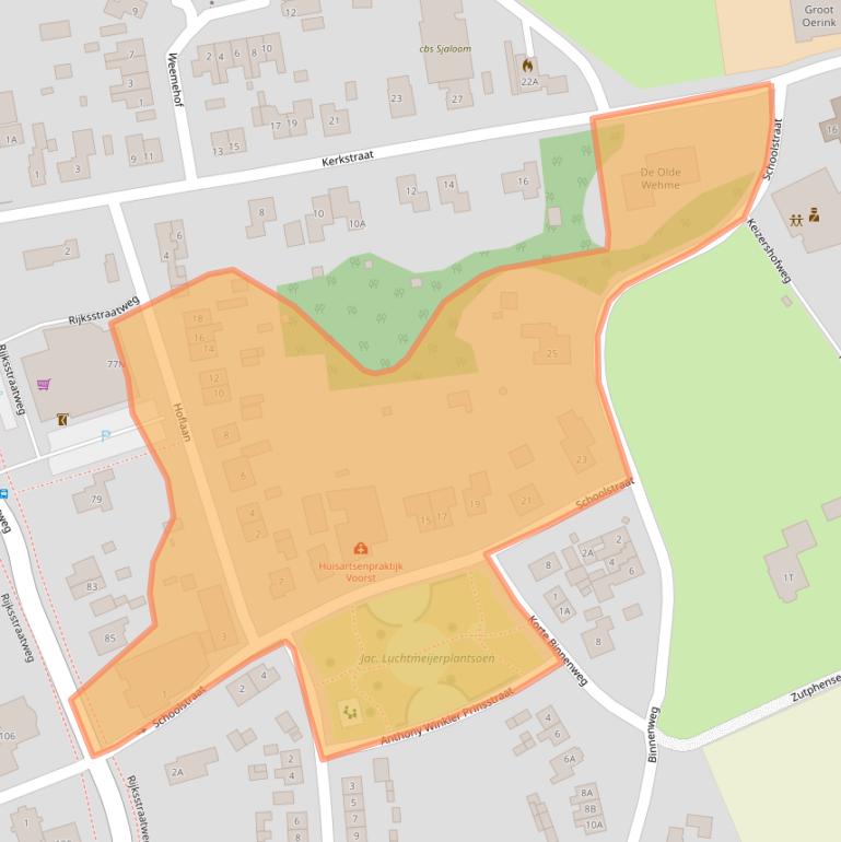 Kaart van postcodegebied 7383CC.