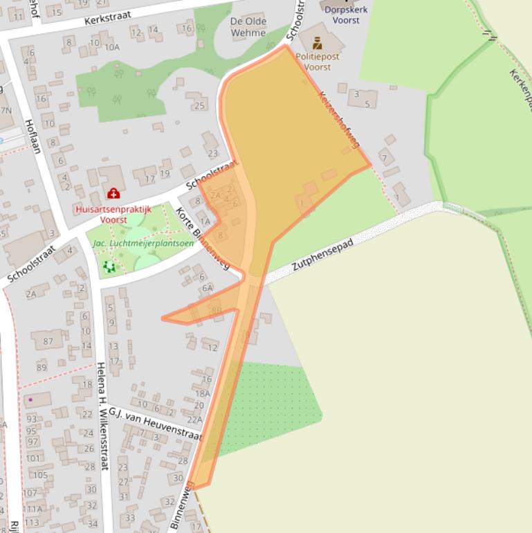 Kaart van postcodegebied 7383CL.