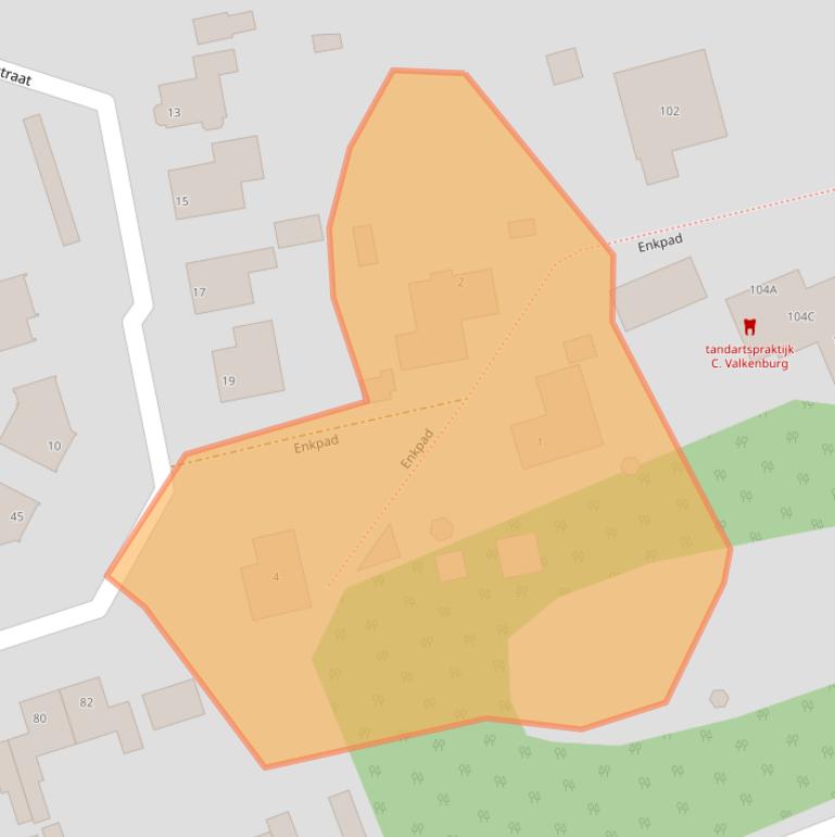 Kaart van postcodegebied 7383CT.