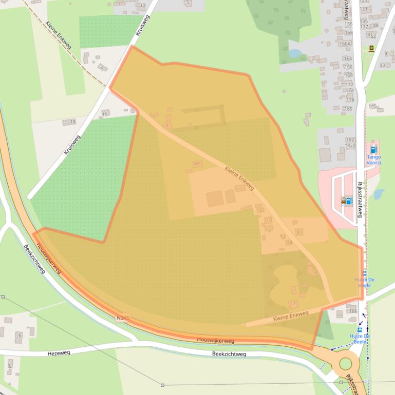 Kaart van postcodegebied 7383DC.