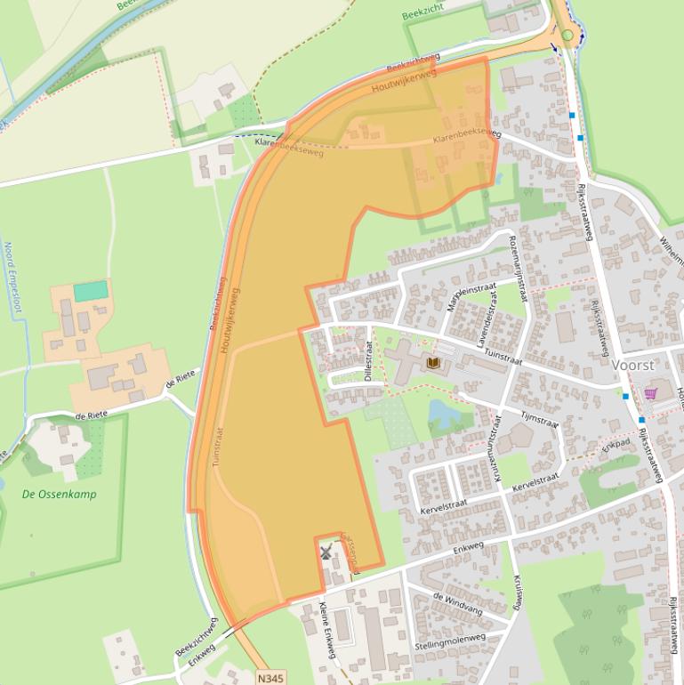 Kaart van postcodegebied 7383EB.