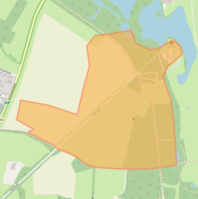 Kaart van postcodegebied 7383RT.