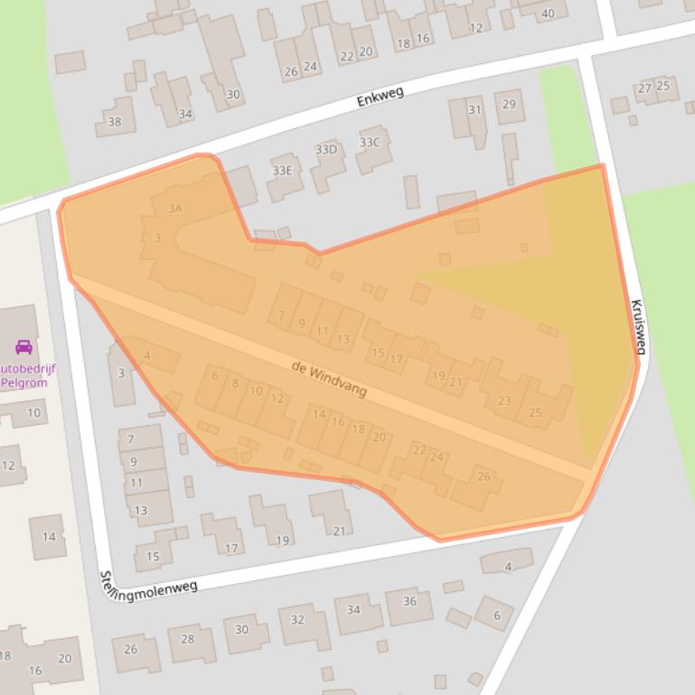 Kaart van postcodegebied 7383XW.