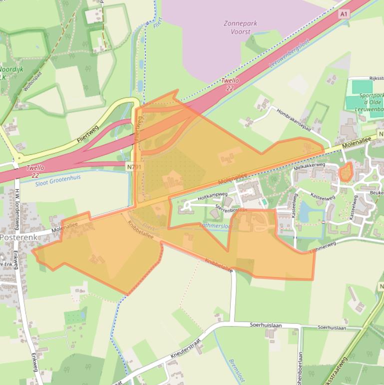 Kaart van postcodegebied 7384AN.