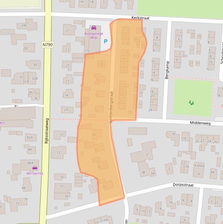 Kaart van postcodegebied 7384AT.