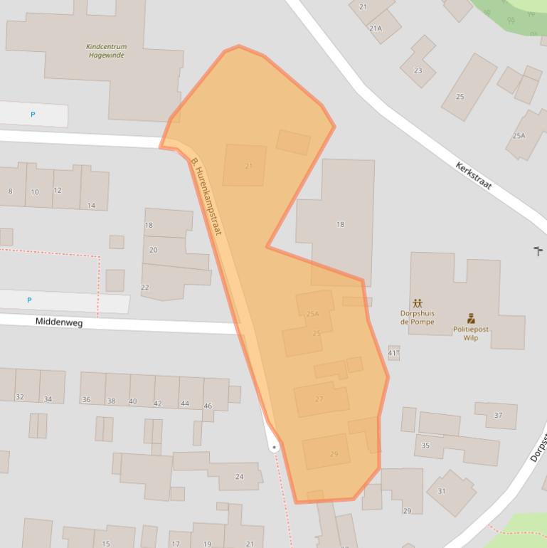 Kaart van postcodegebied 7384BA.