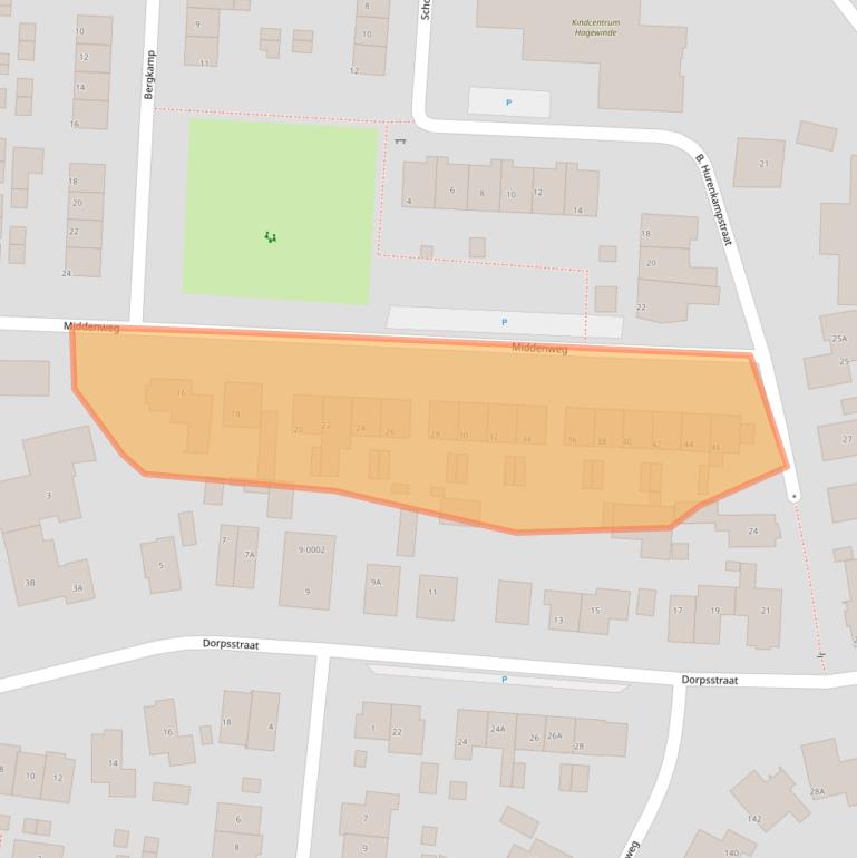 Kaart van postcodegebied 7384BB.