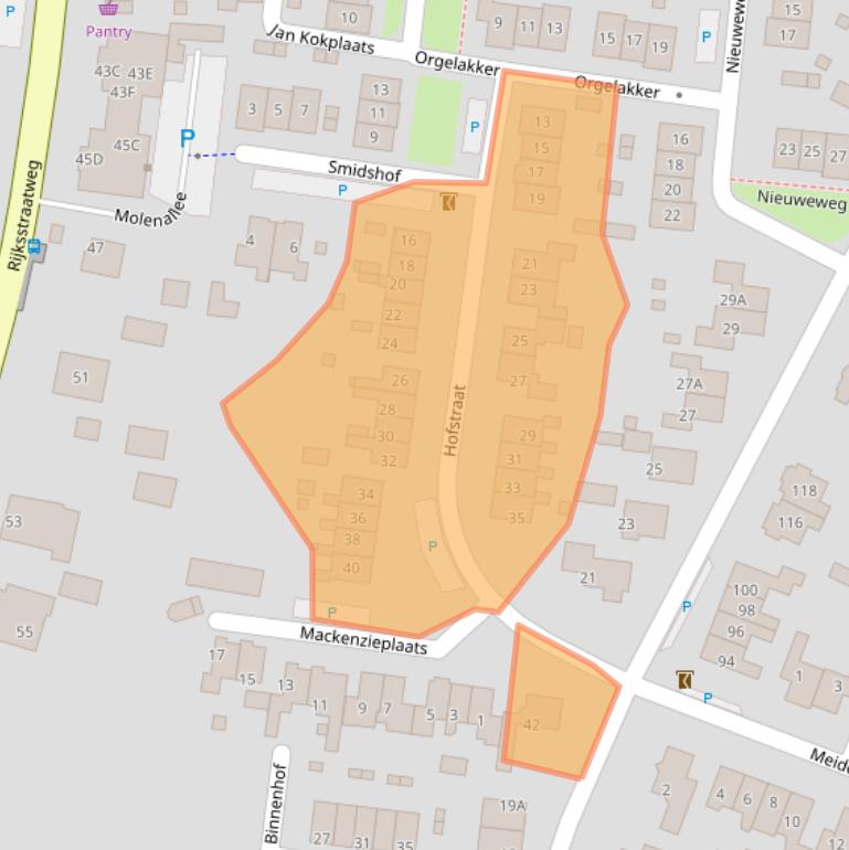 Kaart van postcodegebied 7384BJ.