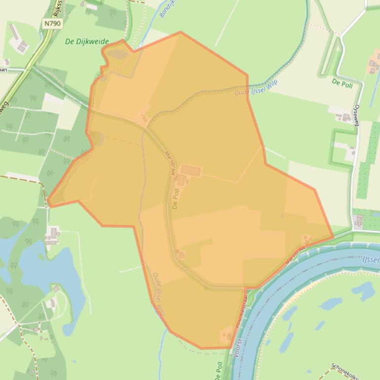 Kaart van postcodegebied 7384CK.