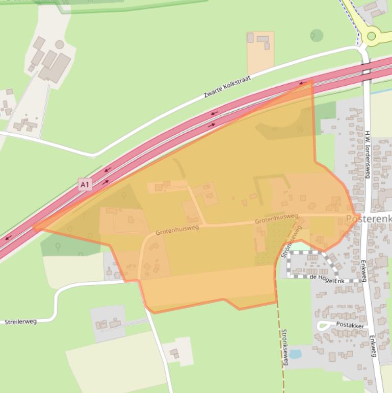 Kaart van postcodegebied 7384CS.