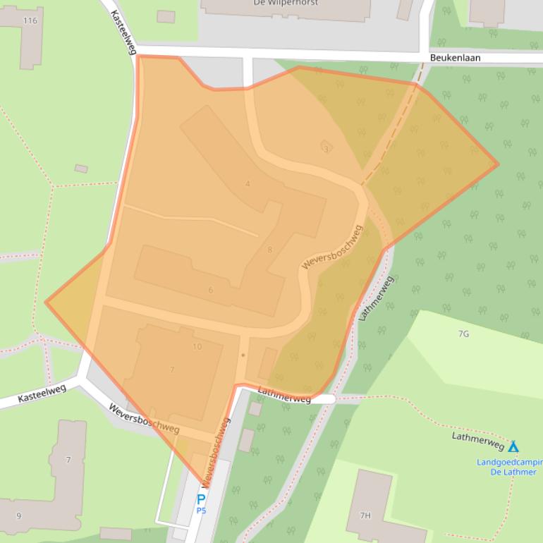 Kaart van postcodegebied 7384EC.