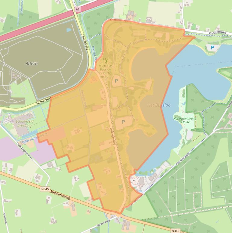 Kaart van postcodegebied 7384SB.