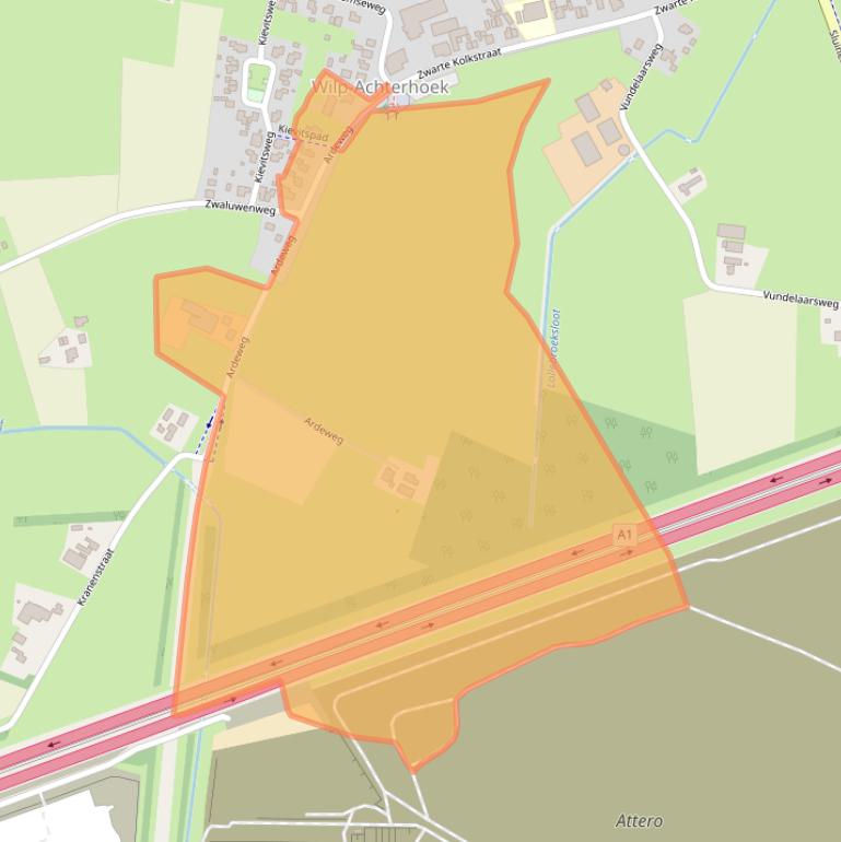 Kaart van postcodegebied 7384SE.