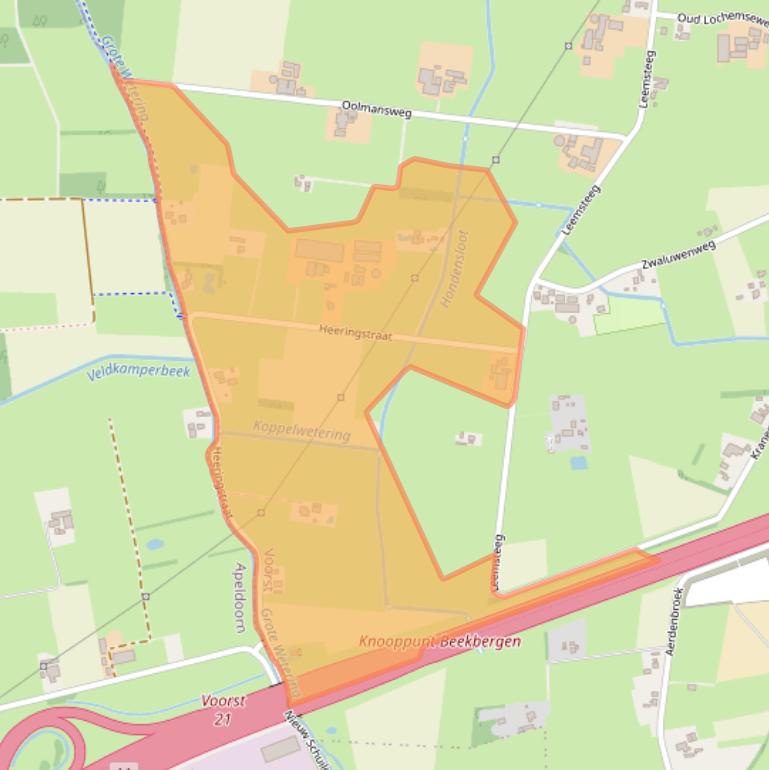 Kaart van postcodegebied 7384SL.
