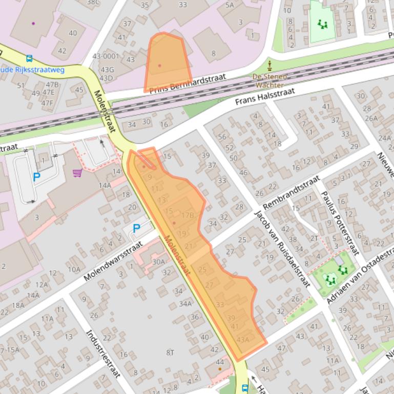 Kaart van postcodegebied 7391AA.