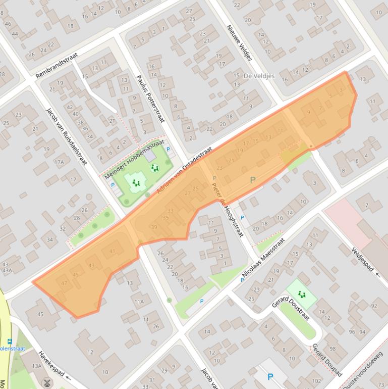 Kaart van postcodegebied 7391BH.