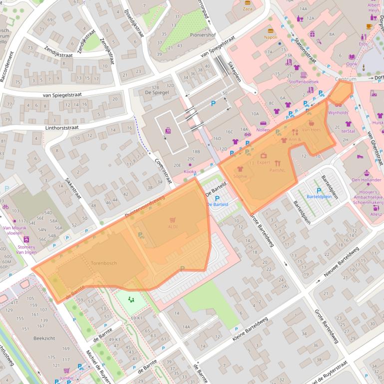 Kaart van postcodegebied 7391CA.