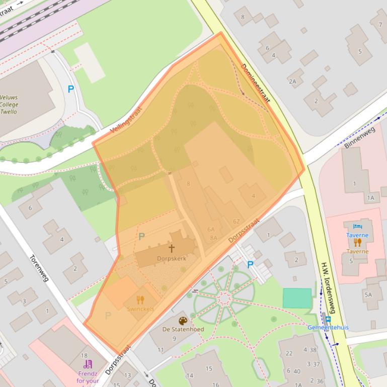 Kaart van postcodegebied 7391DD.