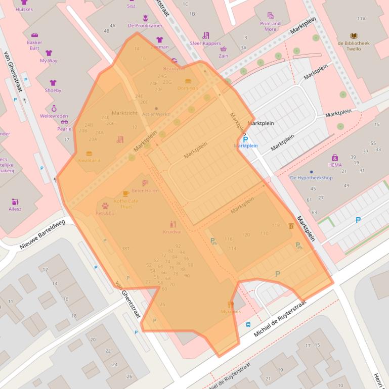 Kaart van postcodegebied 7391DZ.