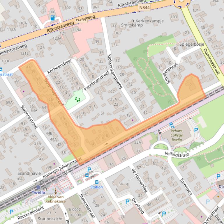 Kaart van postcodegebied 7391EA.