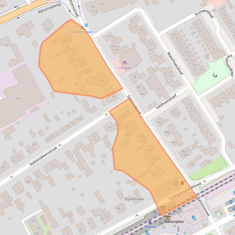 Kaart van postcodegebied 7391EJ.