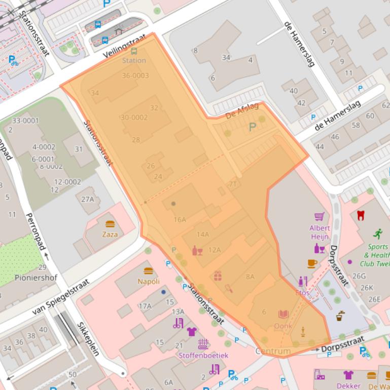 Kaart van postcodegebied 7391EK.