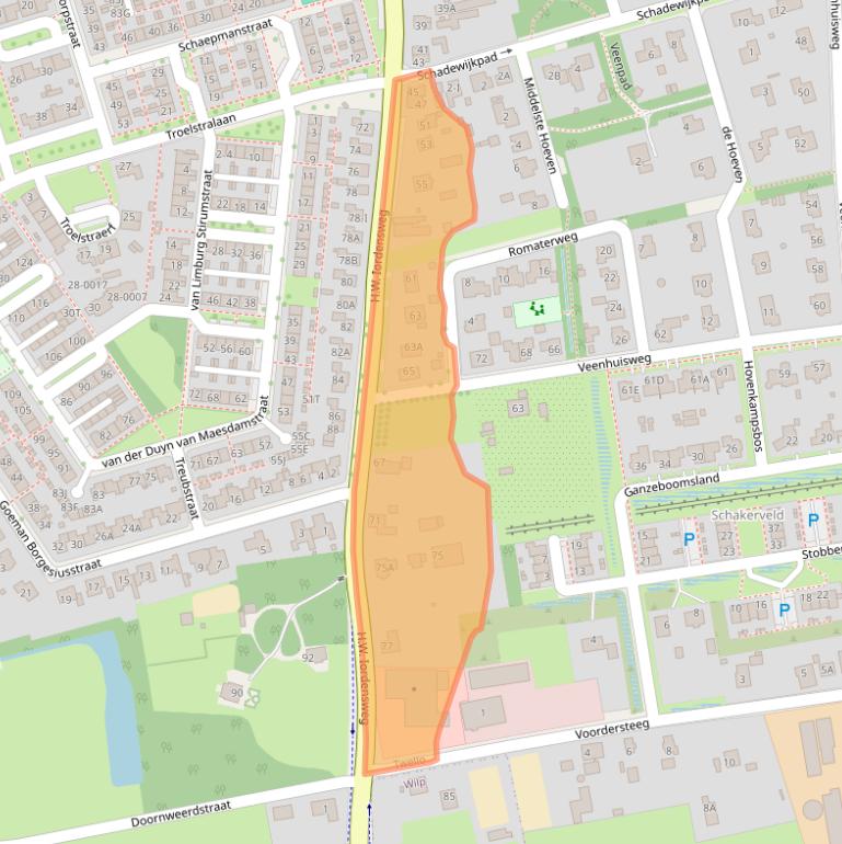 Kaart van postcodegebied 7391KD.