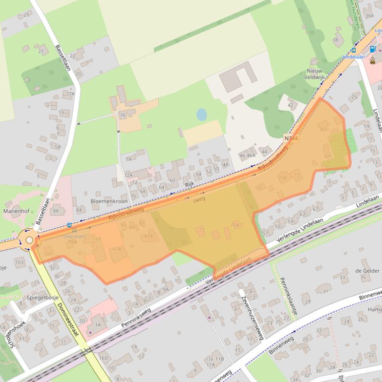 Kaart van postcodegebied 7391MJ.