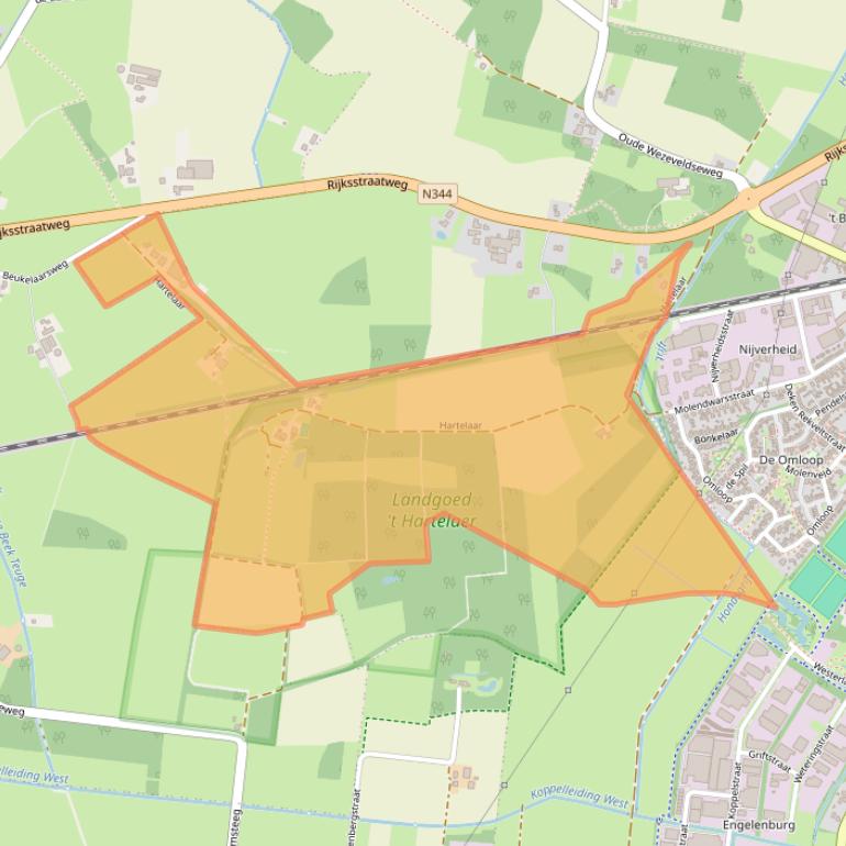 Kaart van postcodegebied 7391MZ.