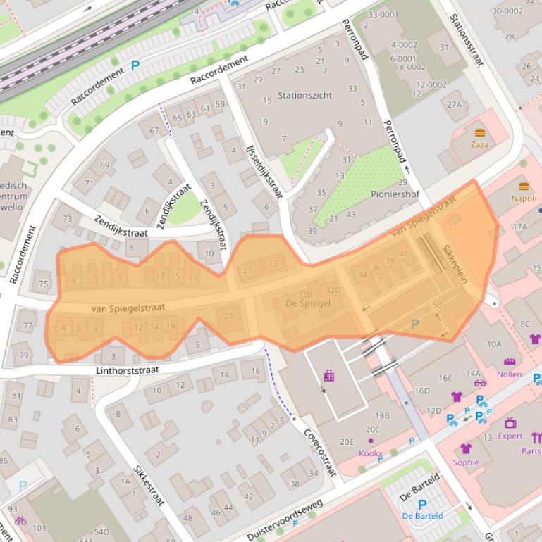 Kaart van postcodegebied 7391NC.