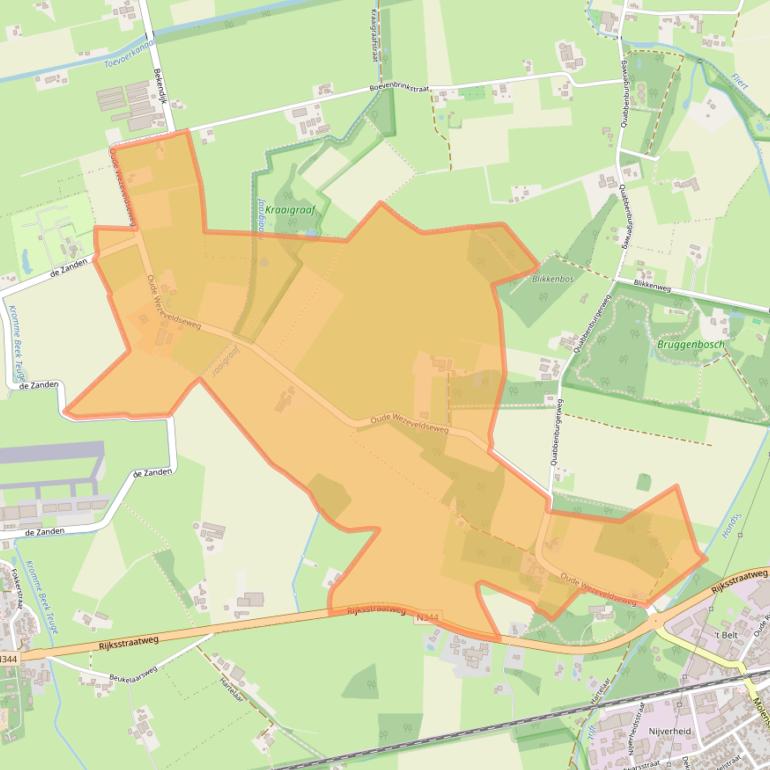 Kaart van postcodegebied 7391PA.