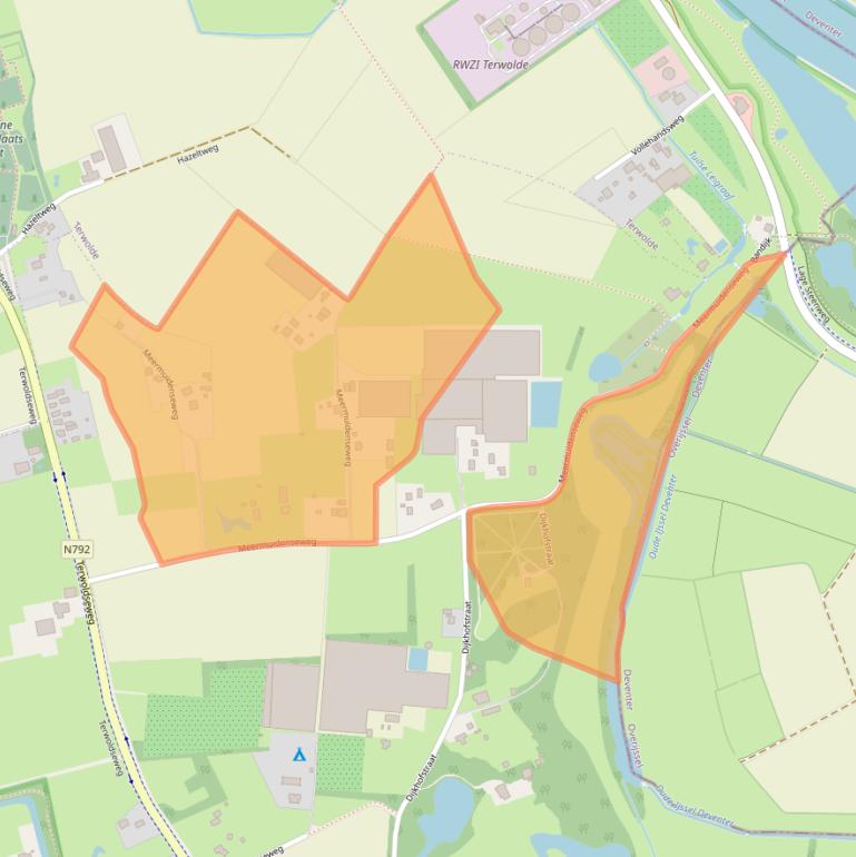 Kaart van postcodegebied 7391TD.